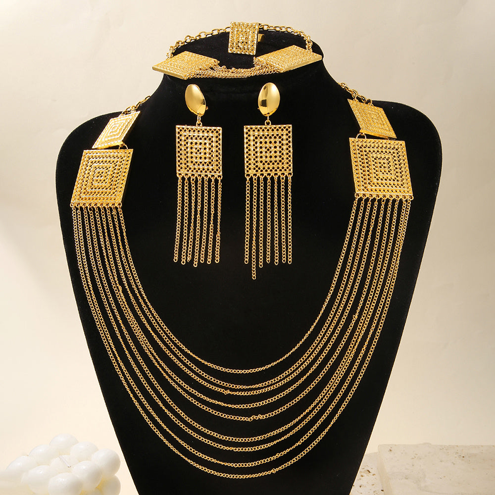 Fashion Gold Plated Tassel Jewelry Set