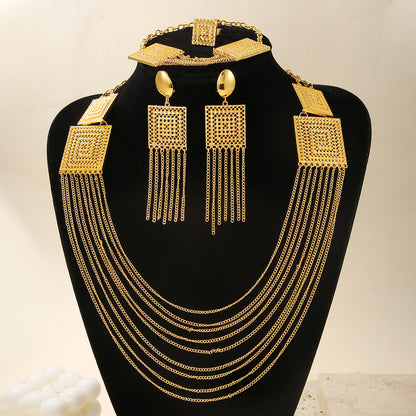Fashion Gold Plated Tassel Jewelry Set