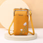 Flower Embroidery Phone Bag With Lock Buckle Outdoor Long Wallet Fashion Shoulder And Crossbody Bags