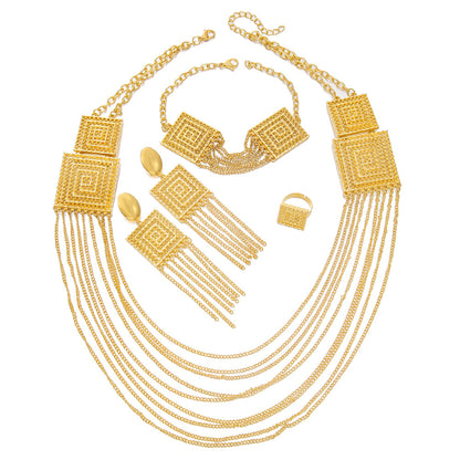 Fashion Gold Plated Tassel Jewelry Set